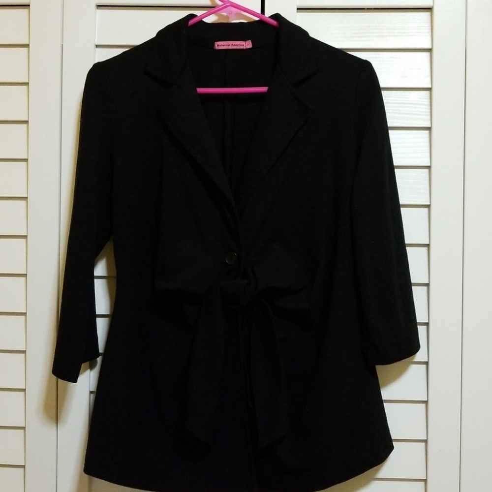 Large Black stretchy maternity blazer
